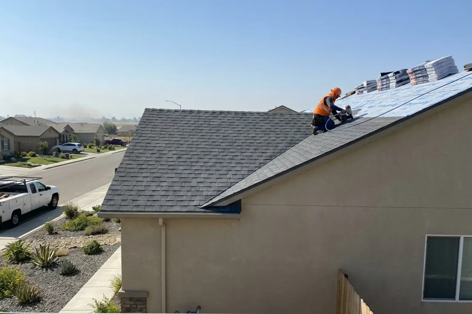 Roof replacement process in progress in Utah County